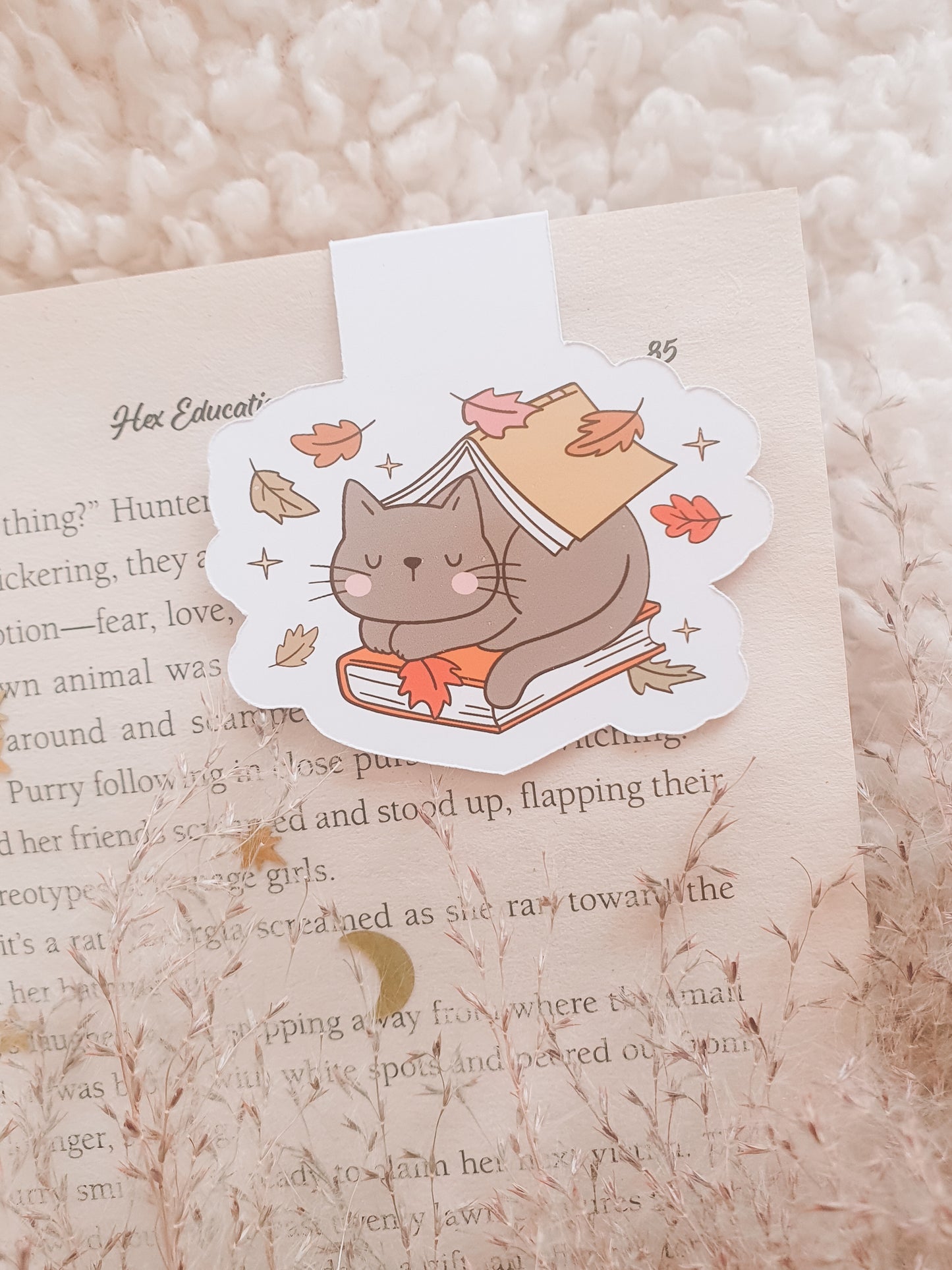Magnetic Bookmark Autumn Cat | Autumn Bookmark