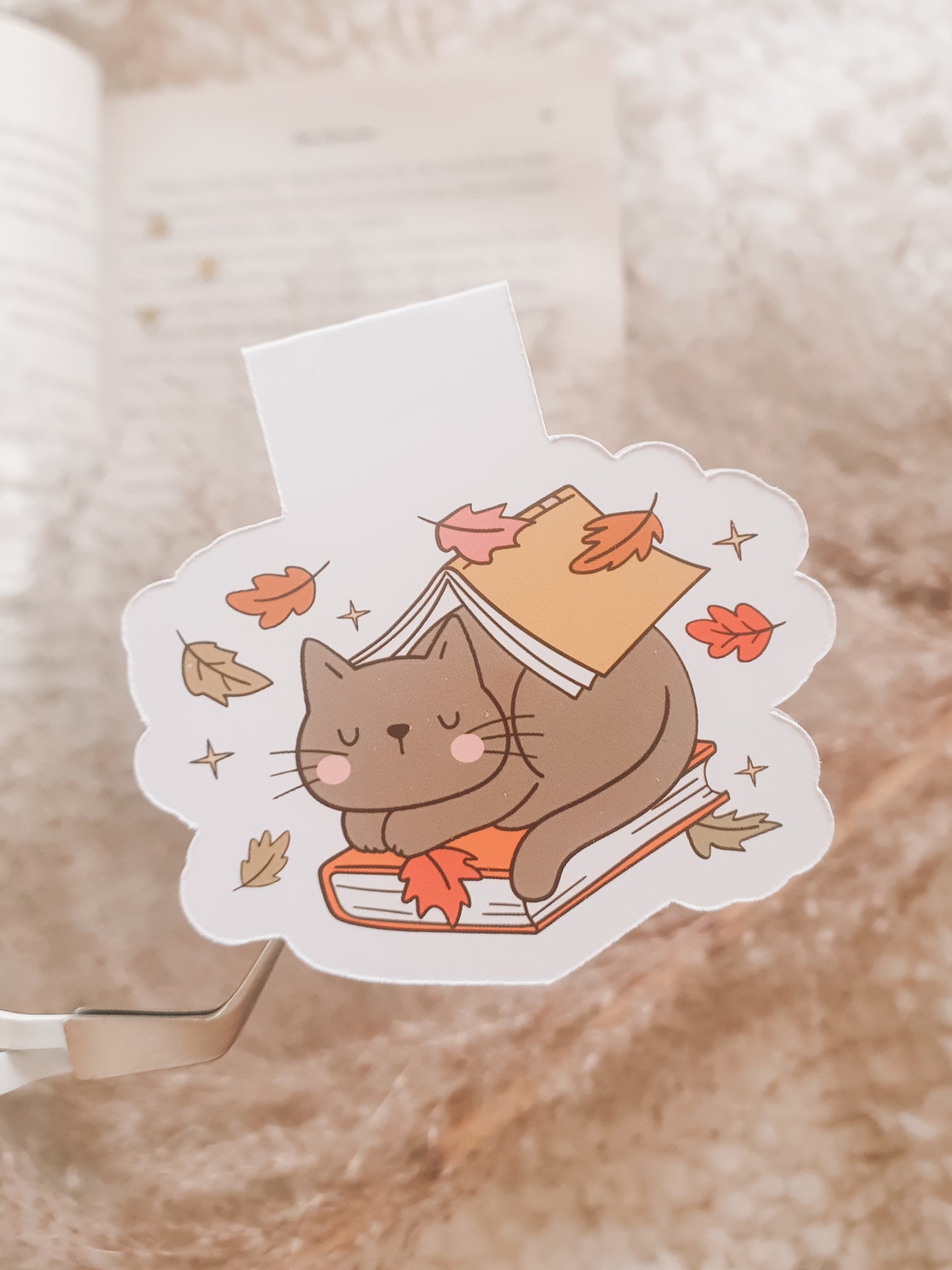 Magnetic Bookmark Autumn Cat | Autumn Bookmark
