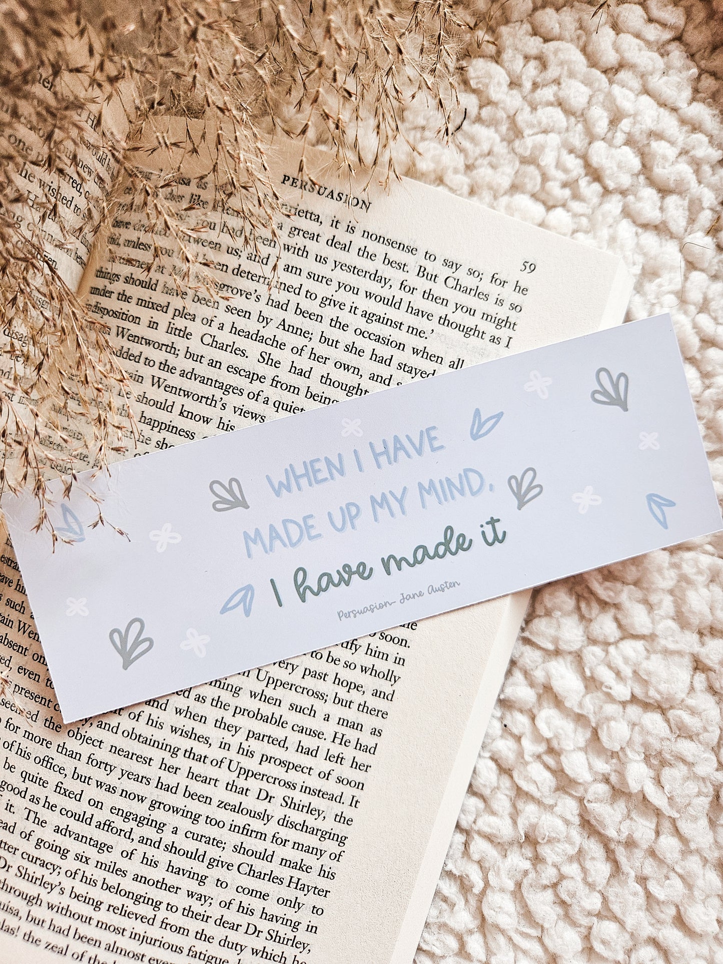 Jane Austen Classics Glossy Bookmark | Jane Austen Quote | Pride and Prejudice | Emma | Persuasion | Northanger Abbey | Sense & Sensibility