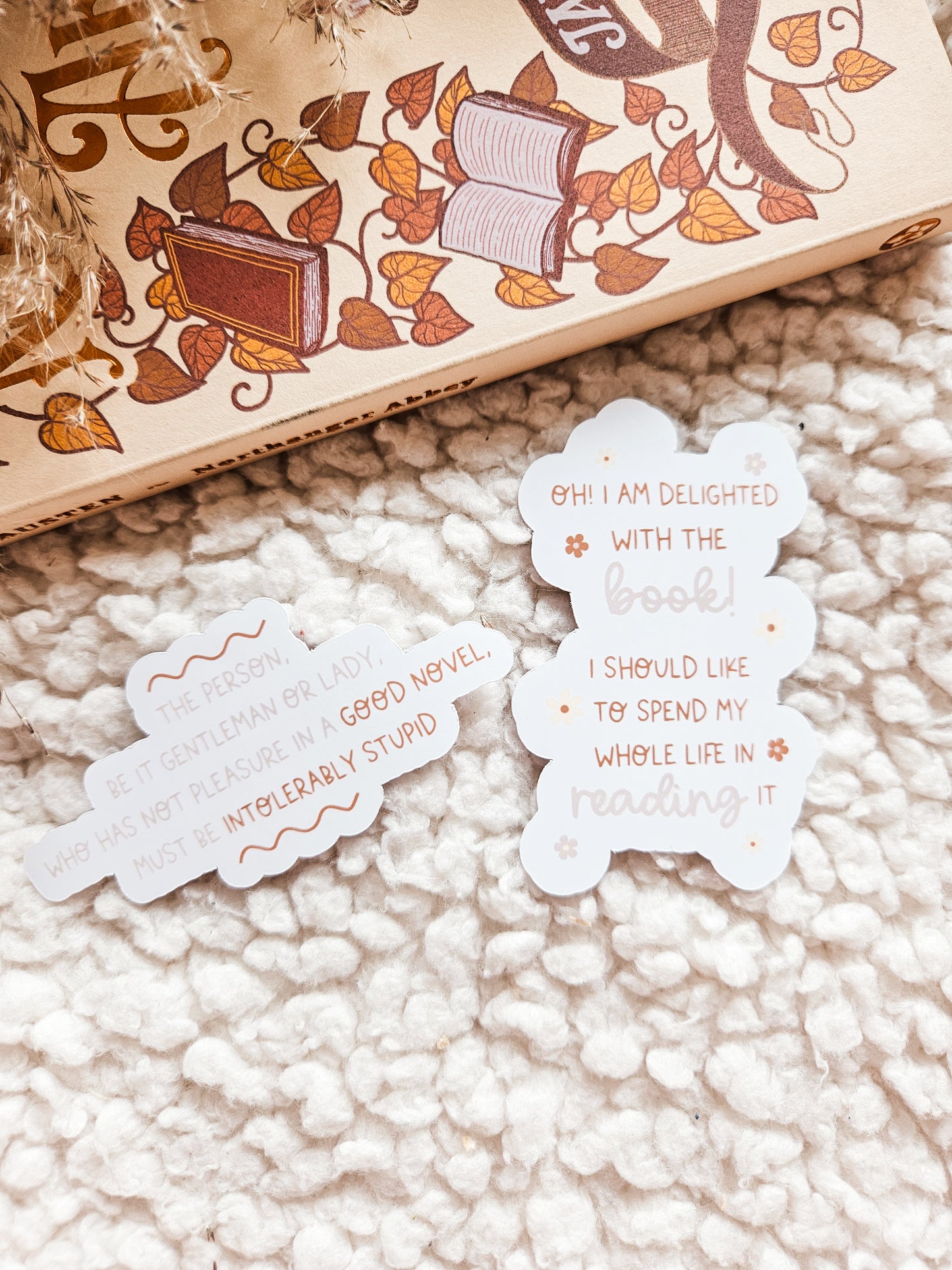 Literary Quote Matte Stickers | Northanger Abbey Jane Austen Sticker | Cosy Classics