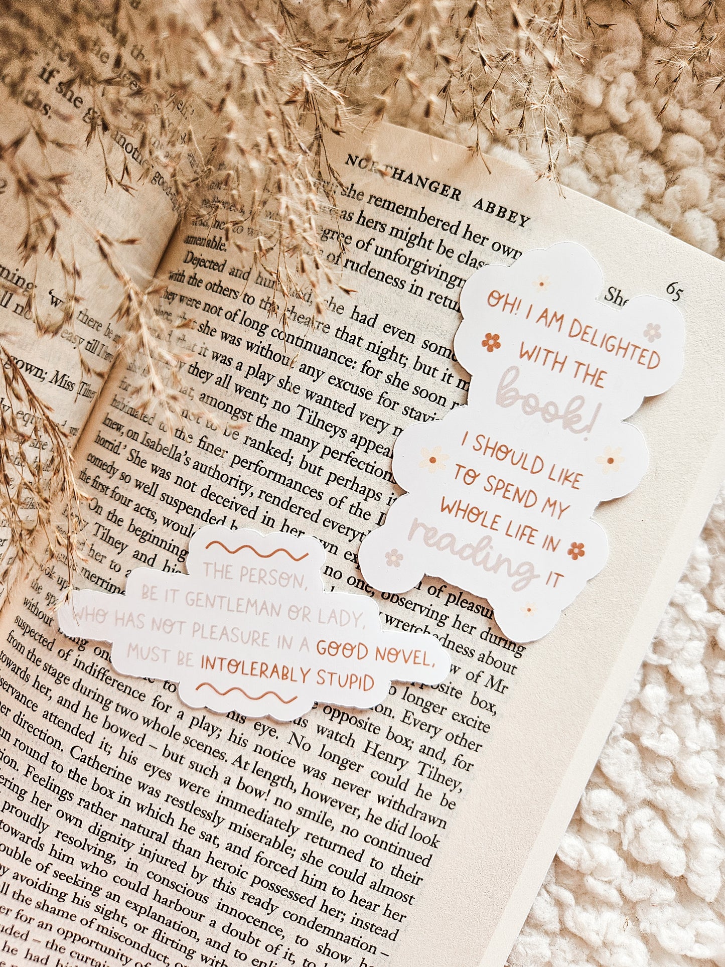 12x Literary Quote Matte Stickers | Set of Jane Austen Quote Stickers | Cosy Classics
