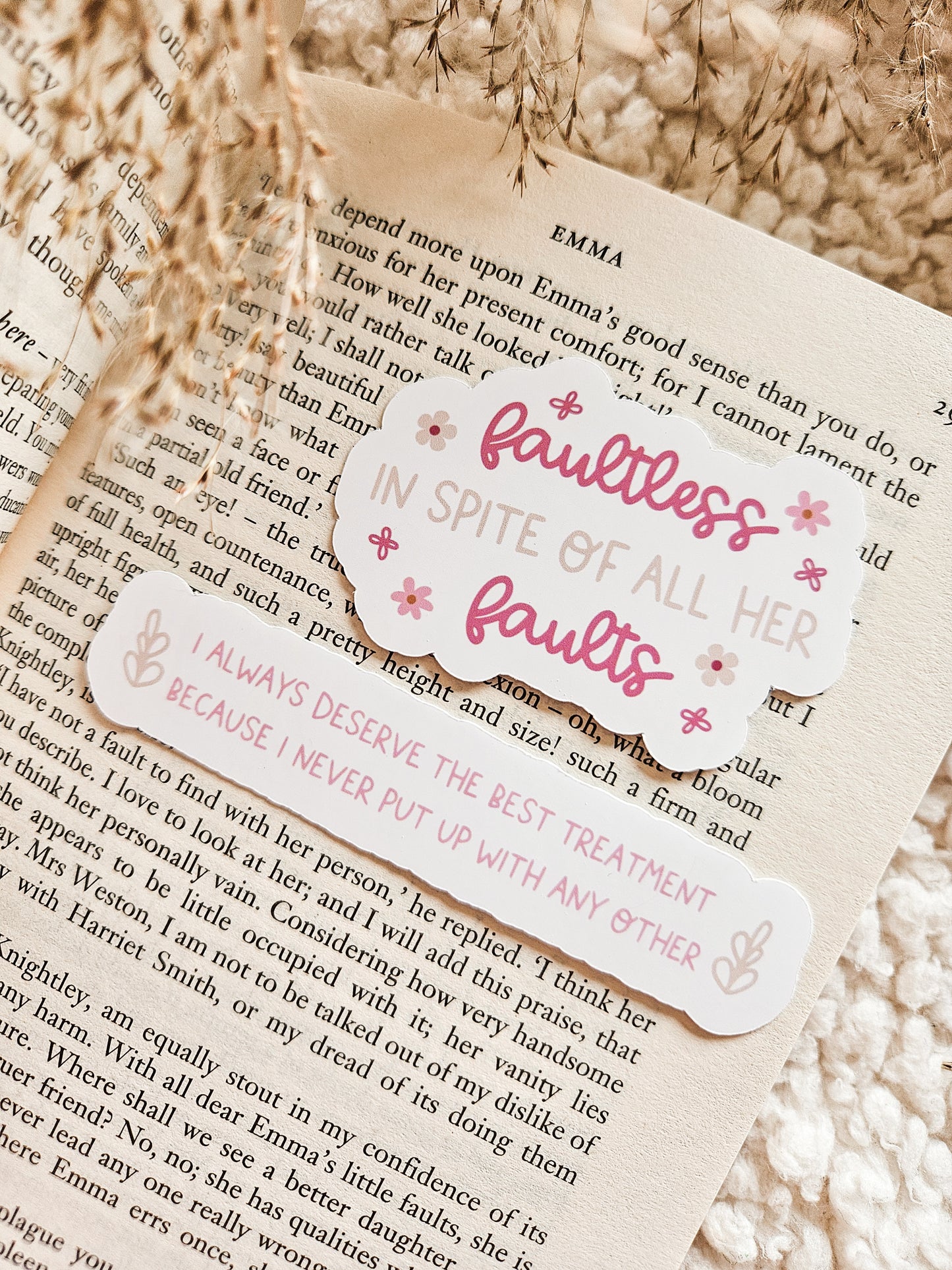 12x Literary Quote Matte Stickers | Set of Jane Austen Quote Stickers | Cosy Classics