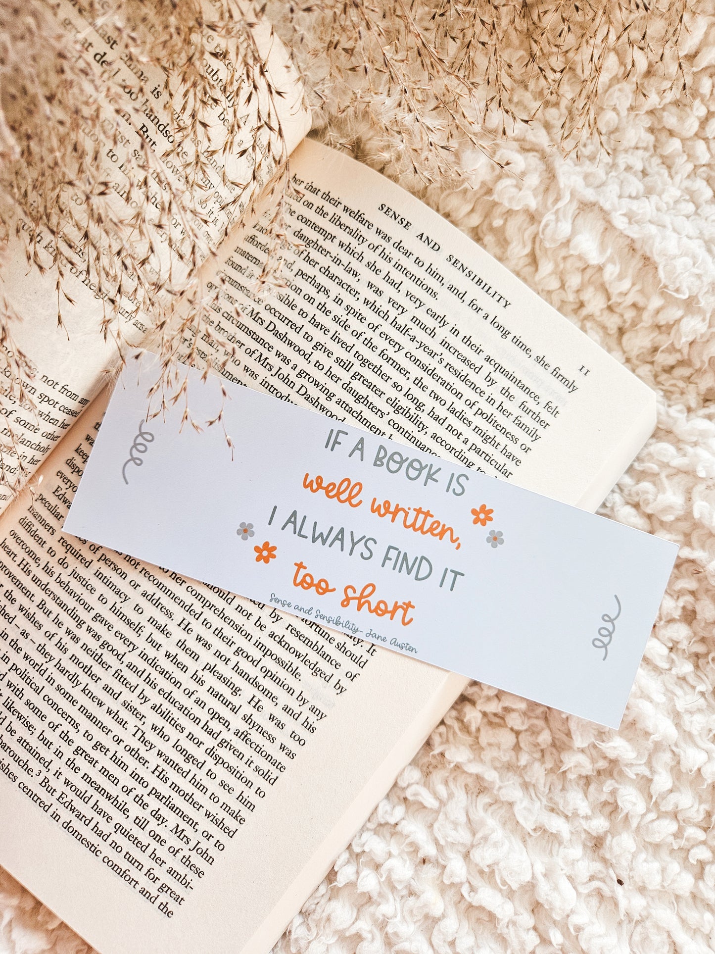 Jane Austen Classics Glossy Bookmark | Jane Austen Quote | Pride and Prejudice | Emma | Persuasion | Northanger Abbey | Sense & Sensibility