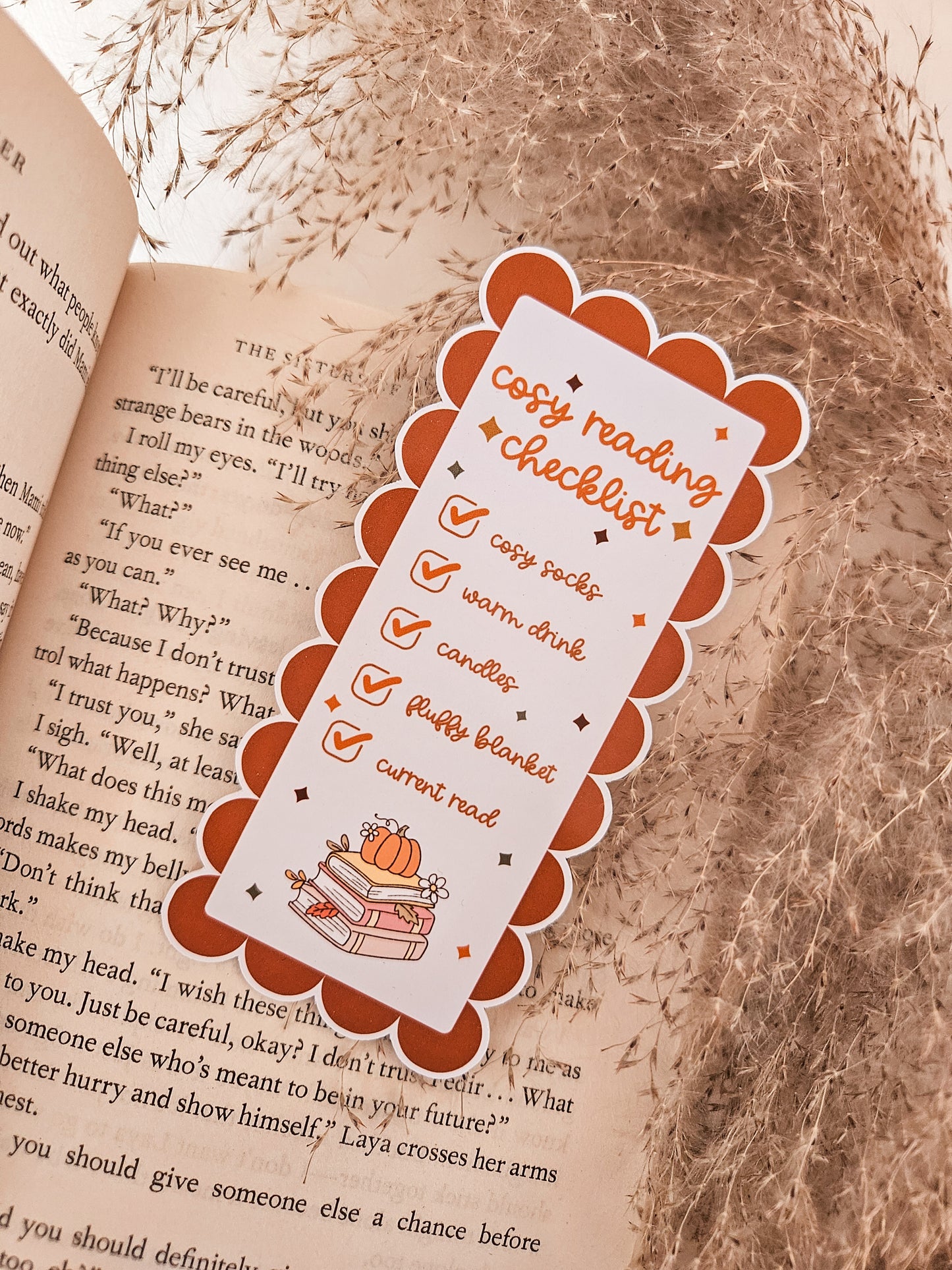Cosy Reading Checklist Bookmark