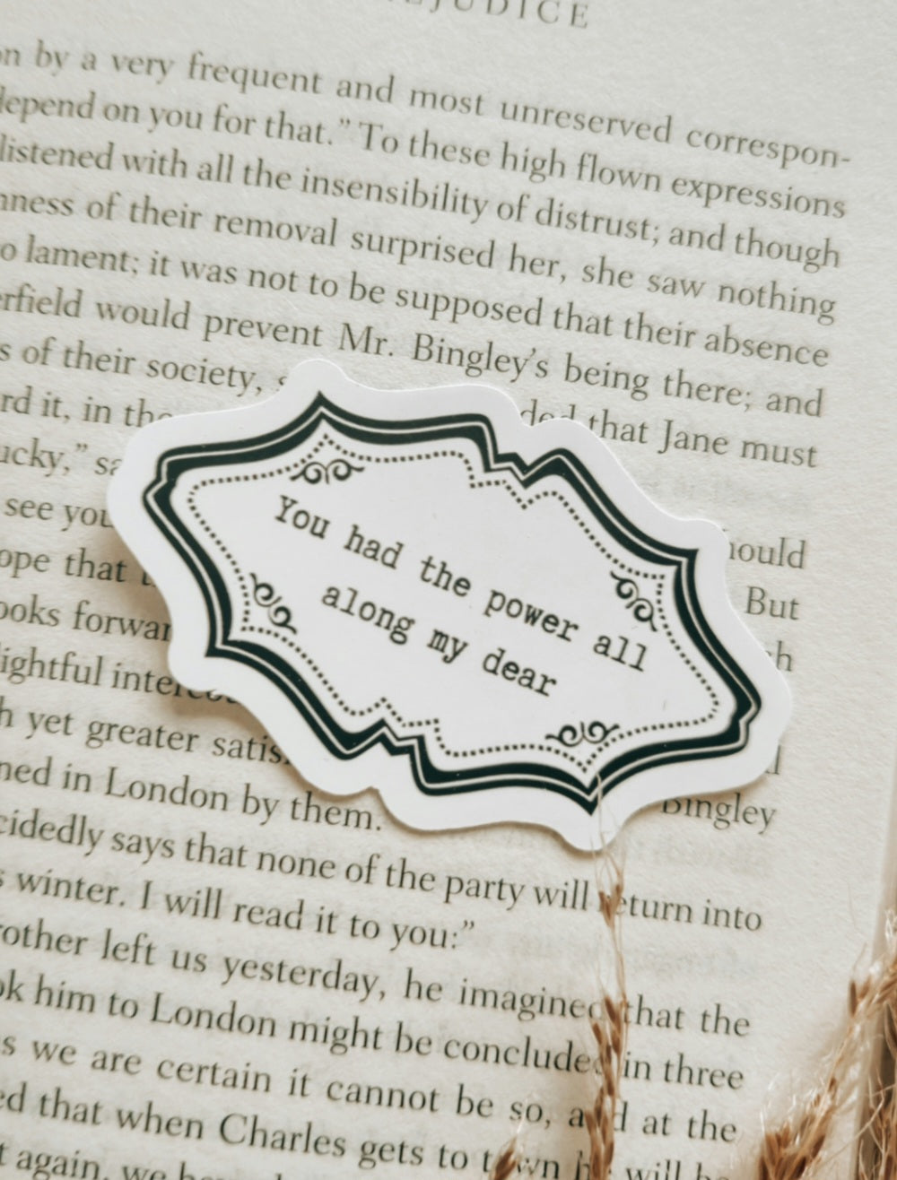 Set of 6 Literary Quote Frame Stickers