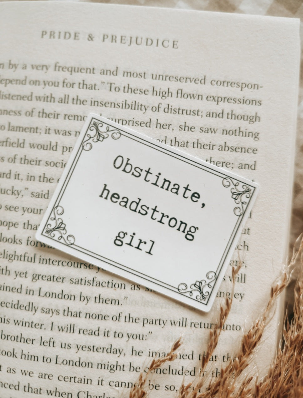 Literary Quote Matte Sticker | Jane Austen Sticker
