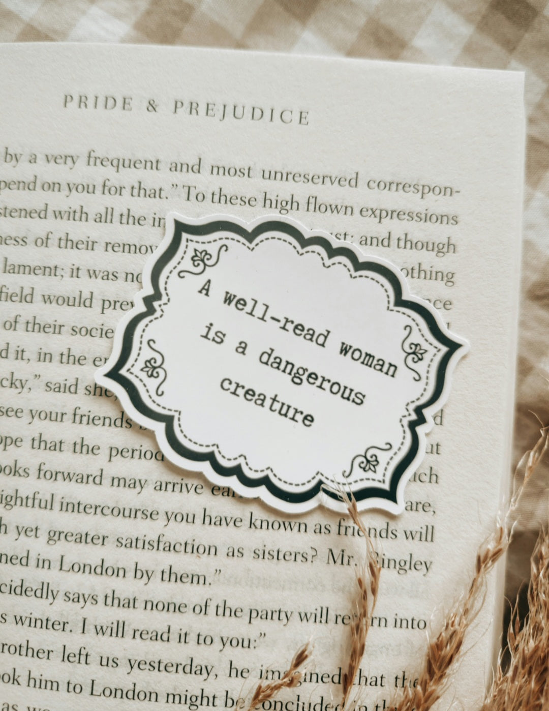 Literary Quote Matte Sticker | A Well-Read Woman Sticker