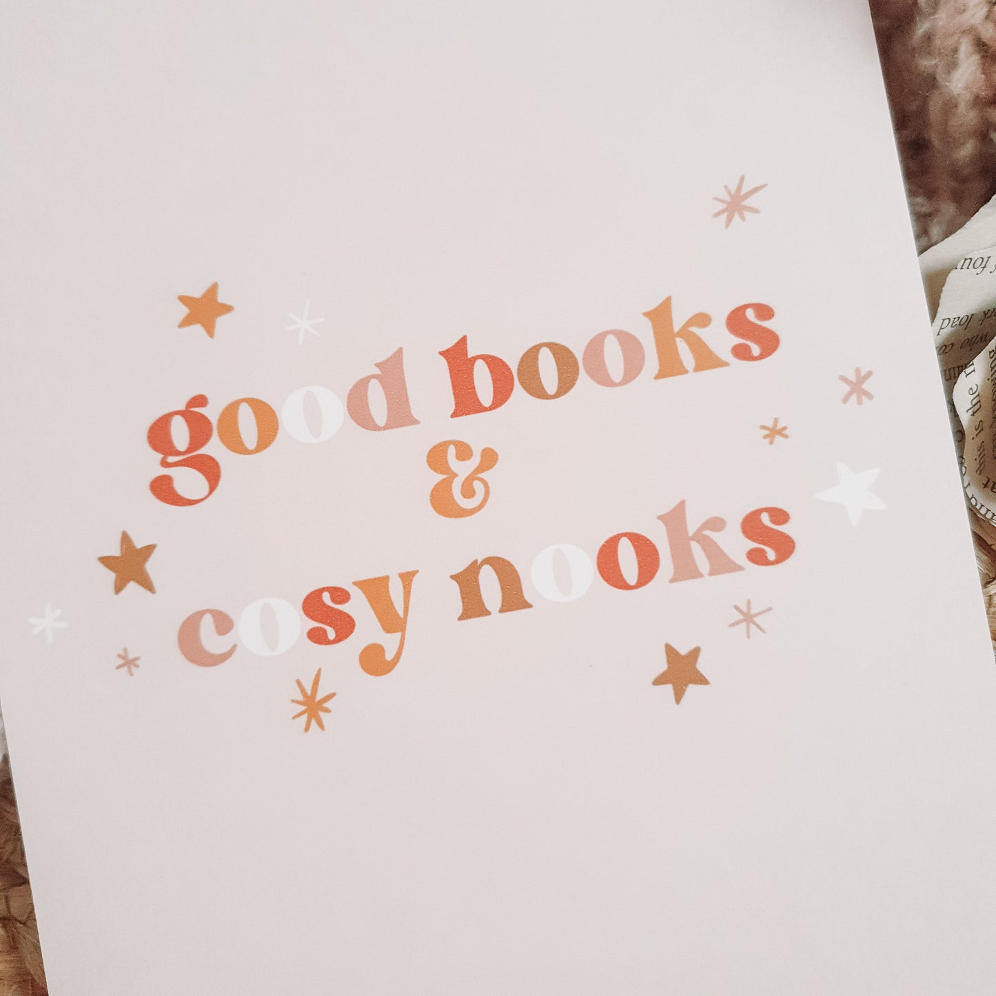 'Good Books & Cosy Nooks' Bookish Art Print
