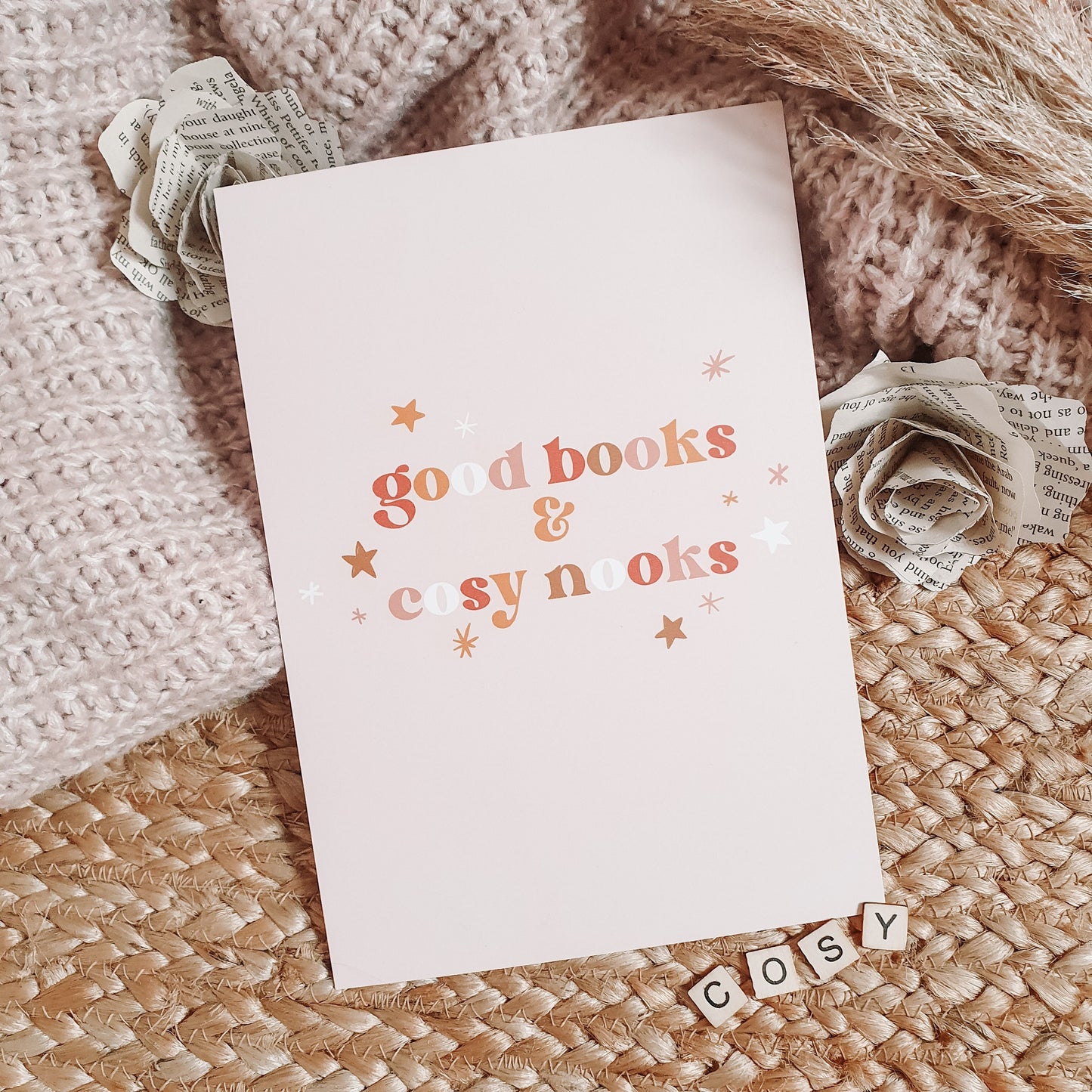 'Good Books & Cosy Nooks' Bookish Art Print