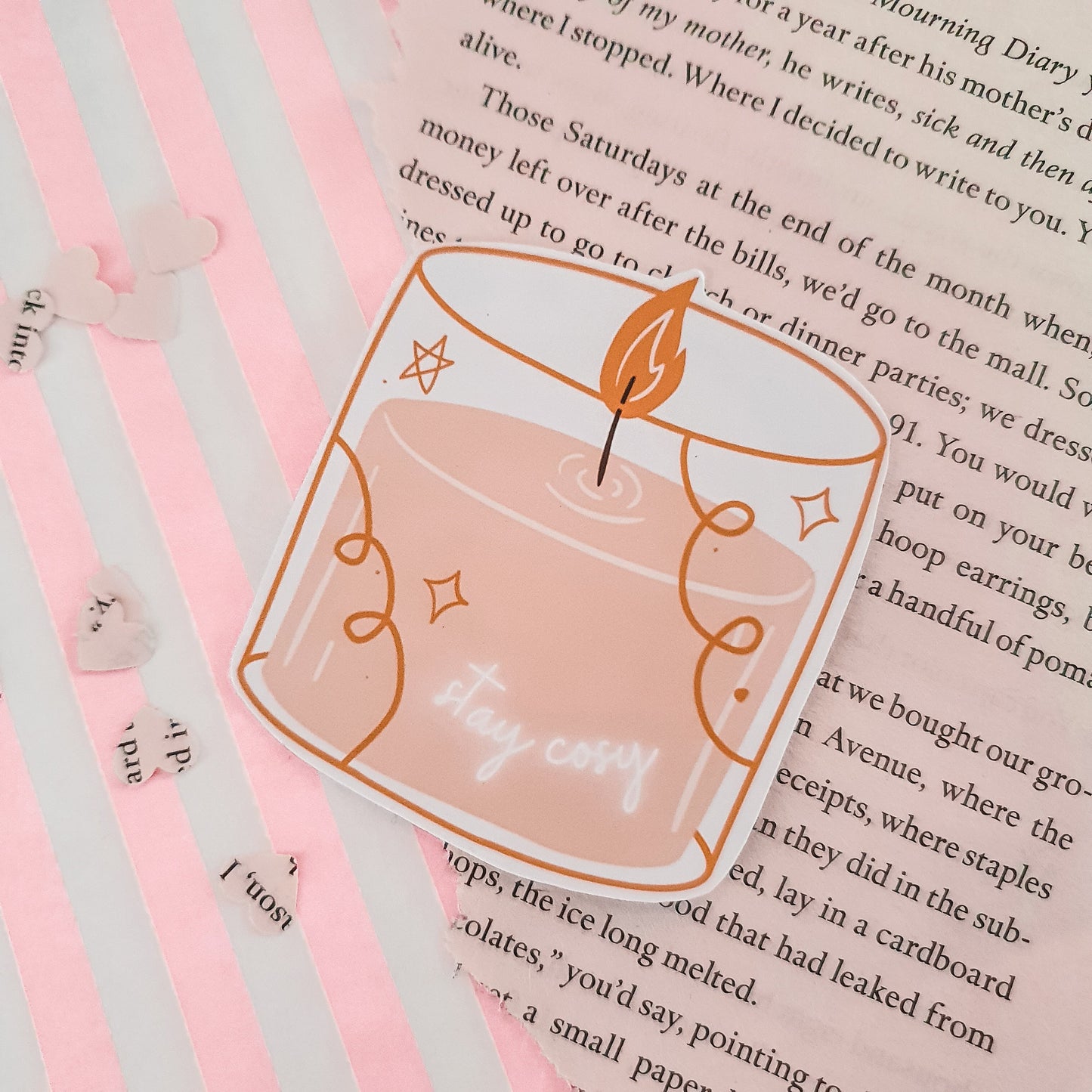 Stay Cosy Candle Glossy Sticker