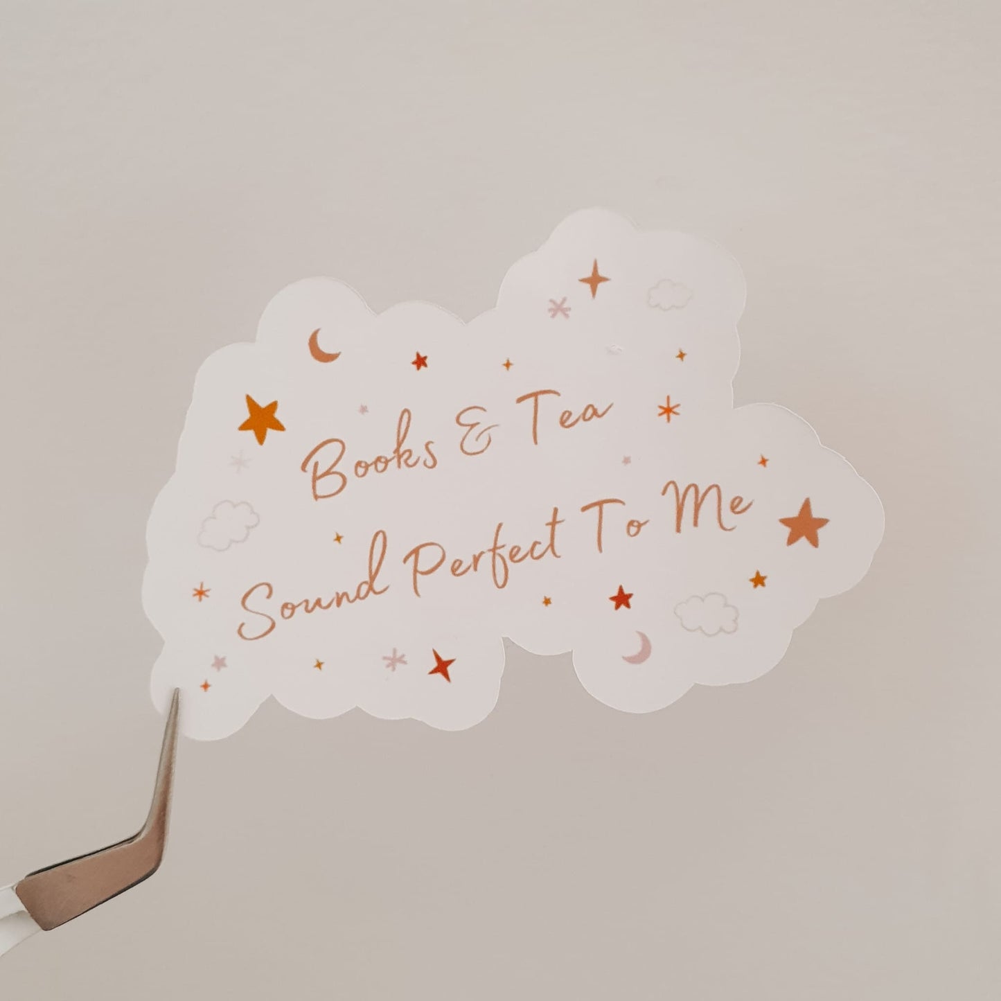 Books & Tea Sound Perfect To Me Glossy Sticker | Books and Coffee Sound Perfect To Me Glossy Sticker | Bookish Stickers | Cosy Stickers