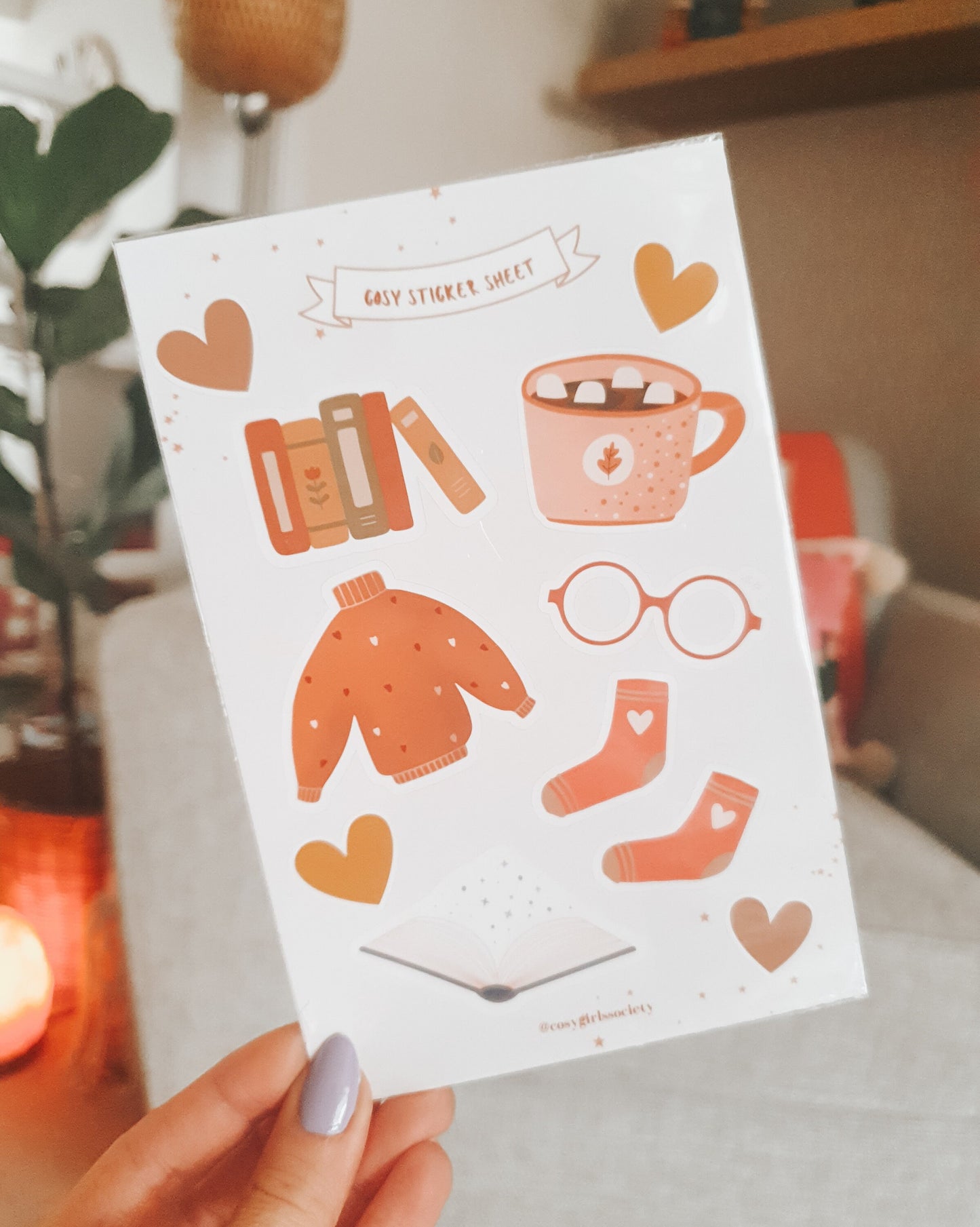 Cosy Sticker Sheet | Glossy Stickers