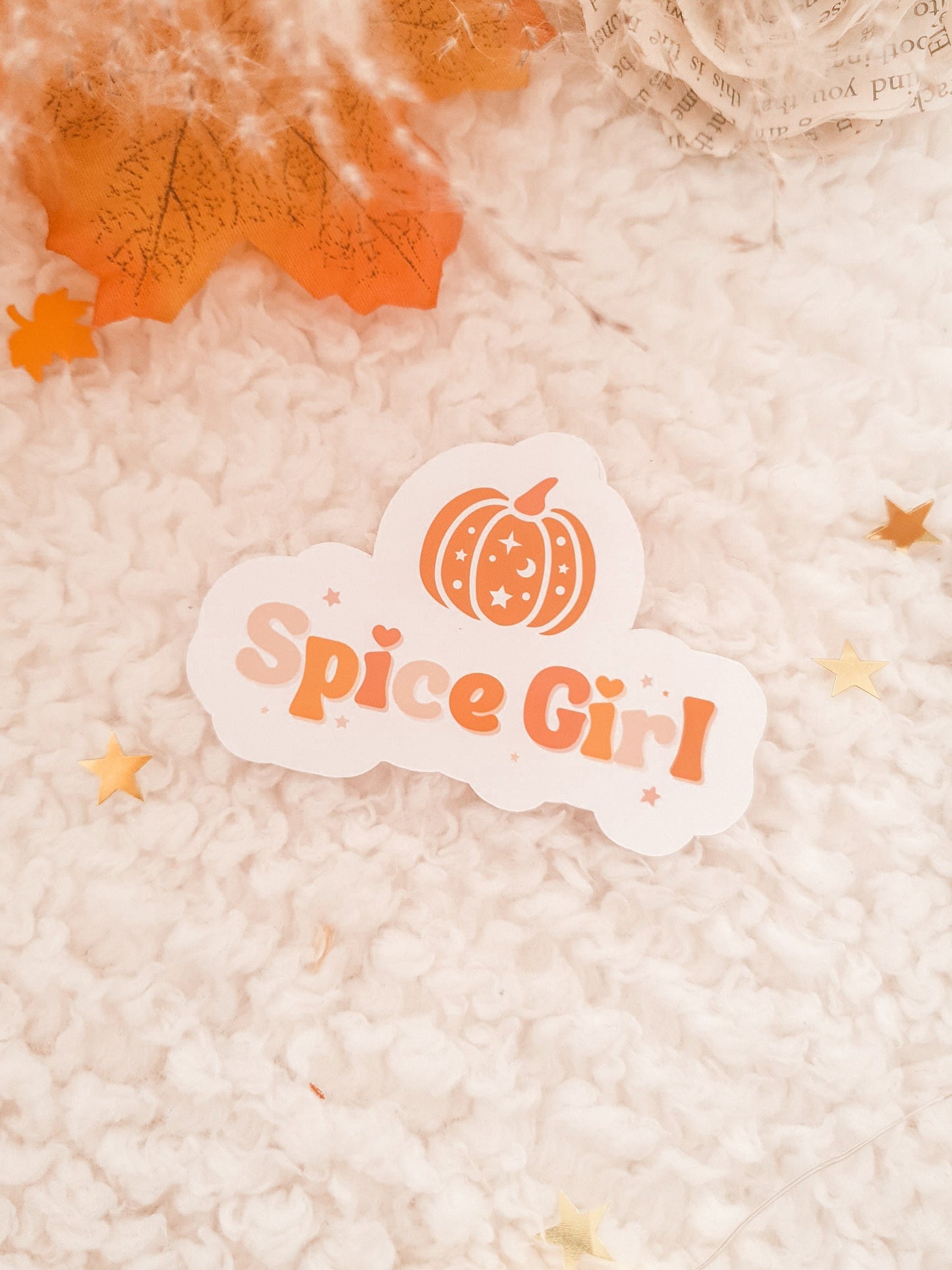 Spice Girl Glossy Sticker | Cosy Autumn Glossy Sticker | Bookish Stickers | Cosy Stickers | Fall Stickers | Pumpkin Spice Sticker