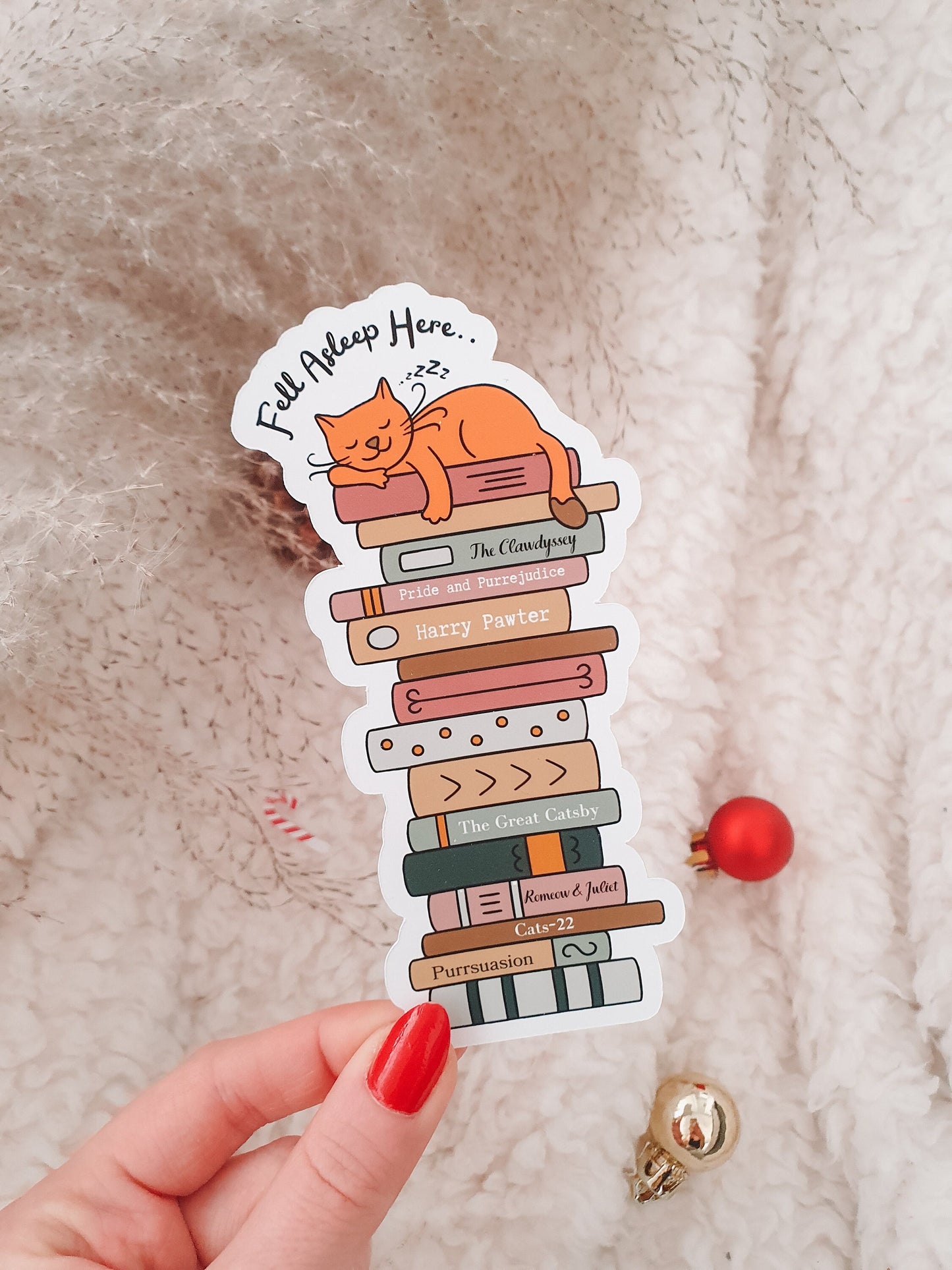 Book Stack Cat Bookmark