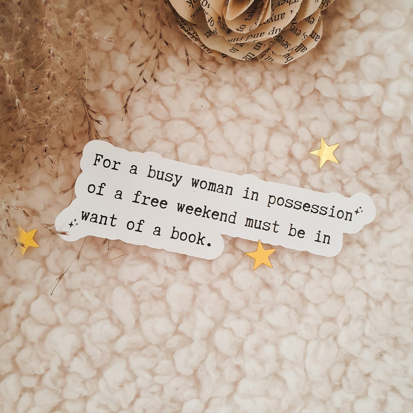 Jane Austen inspired quote sticker| Bookish Stickers | Cosy Stickers