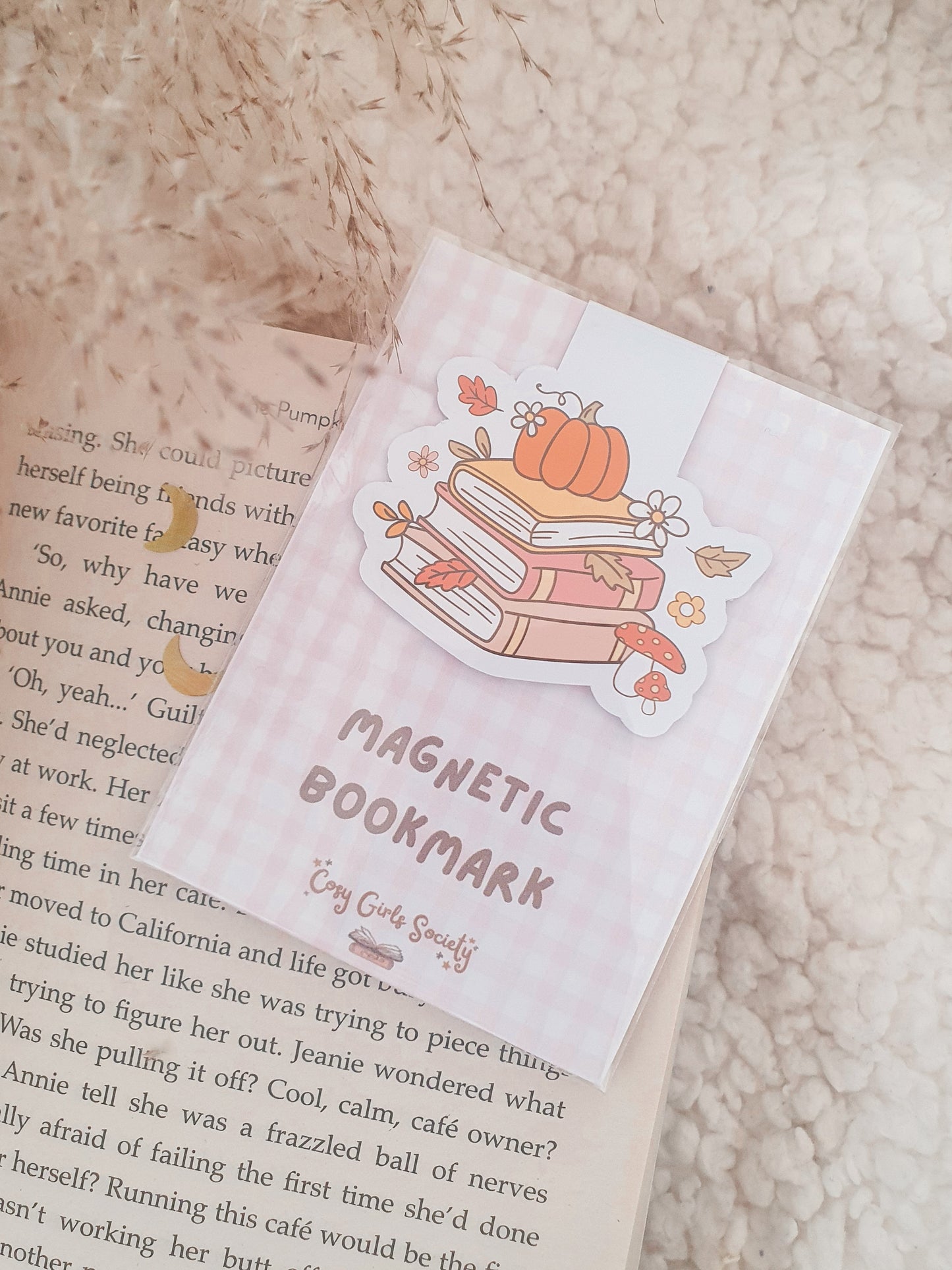 Magnetic Bookmark Pumpkin Book Stack | Autumn Bookmark
