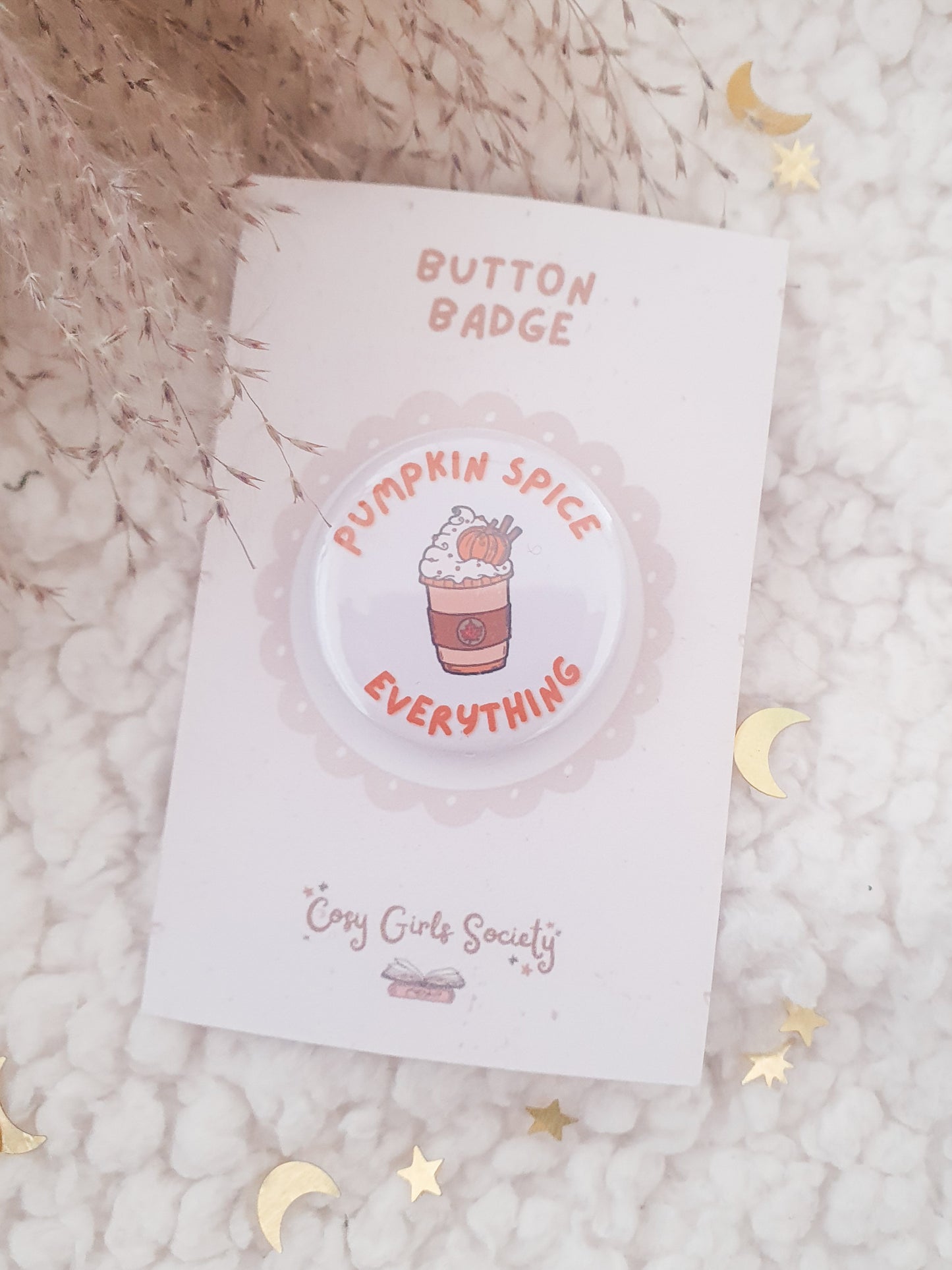 Cosy Button Badge | Autumn Badges | Bookish Badges