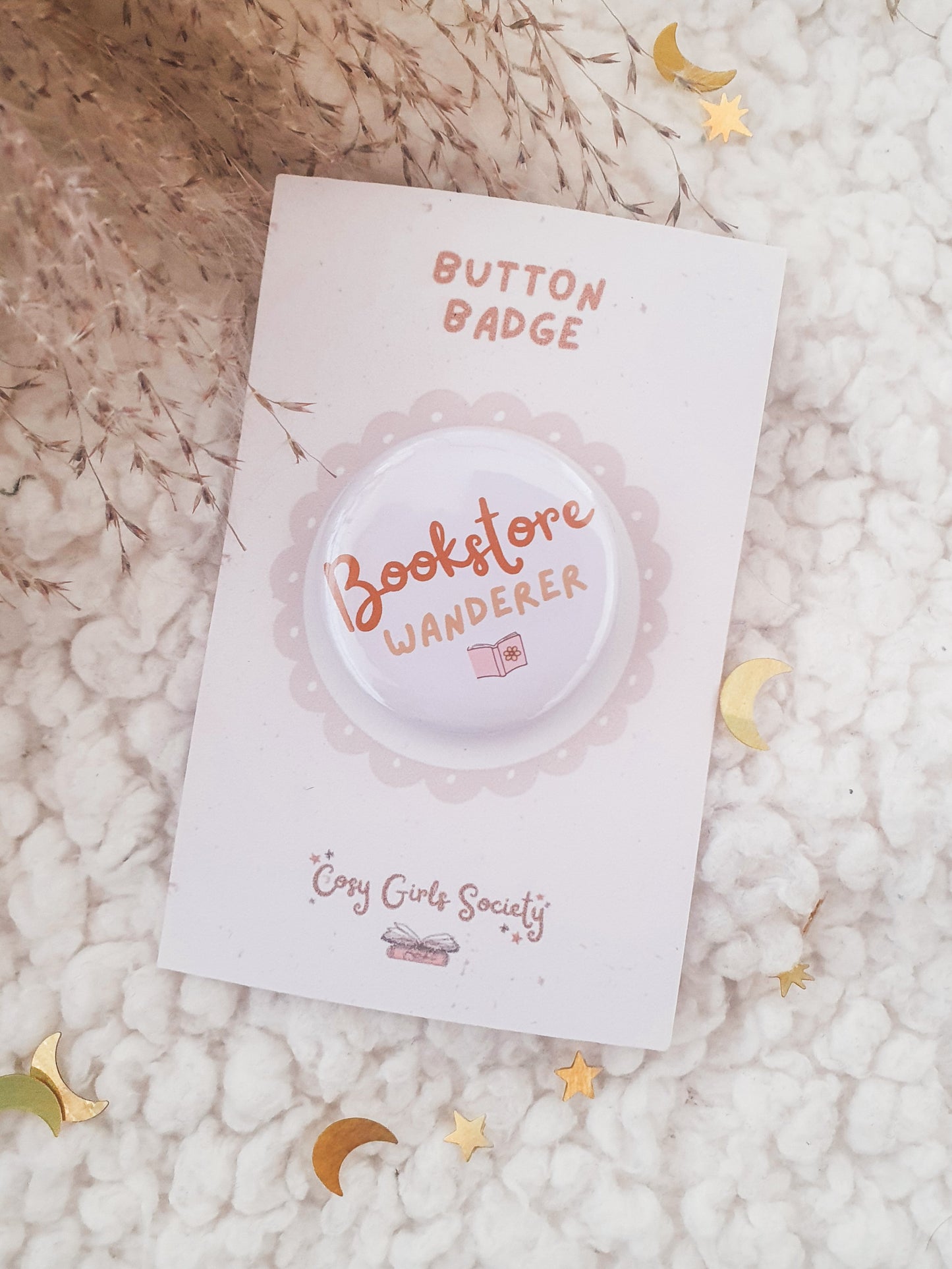 Cosy Button Badge | Autumn Badges | Bookish Badges