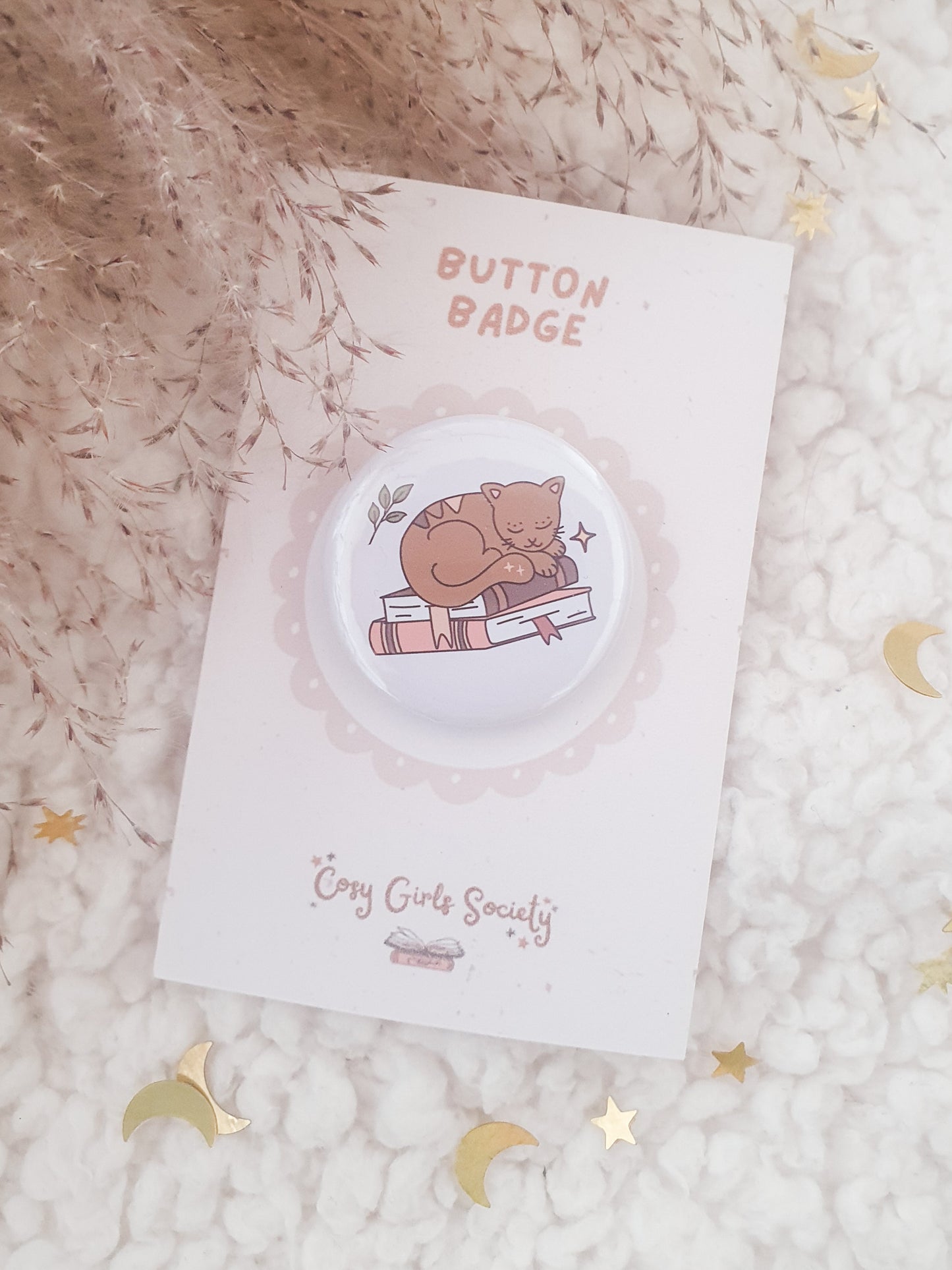 Cosy Button Badge | Autumn Badges | Bookish Badges