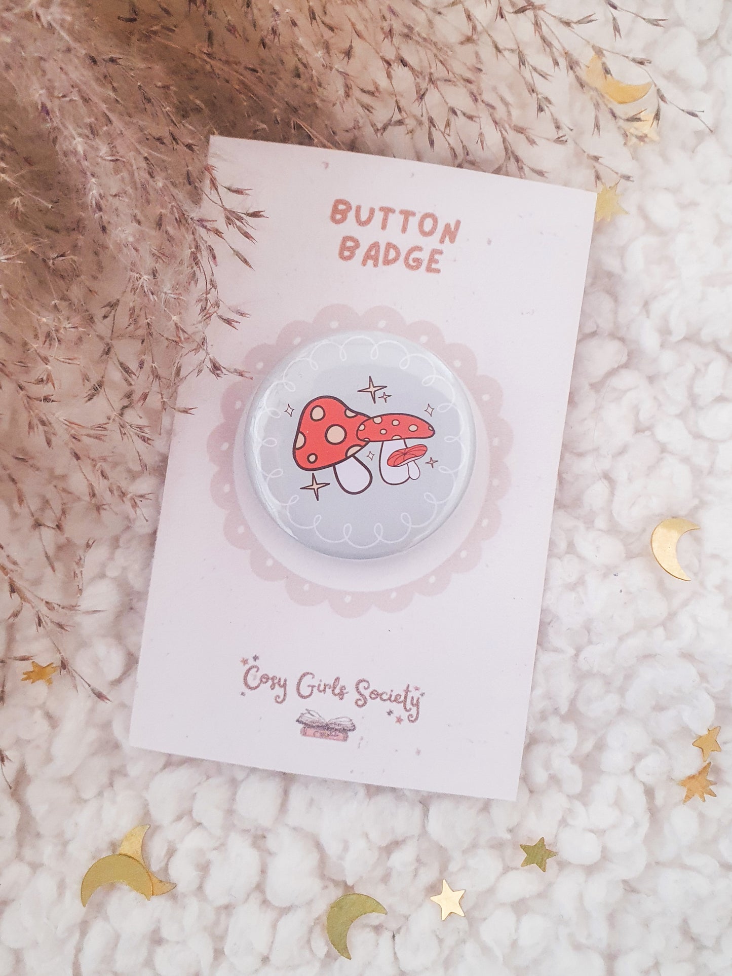 Cosy Button Badge | Autumn Badges | Bookish Badges